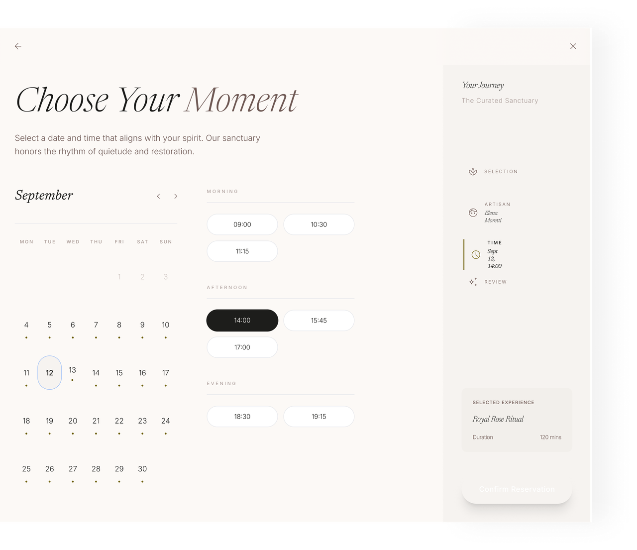 How Would You Like to Feel? Mood-based entry that reduces decision fatigue before a service is even chosen.
