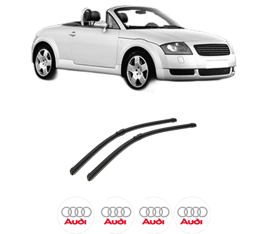 Set stergatoare auto AUDI TT Roadster (8N9) din 1999-2006, pentru parbriz auto, 2 bucati, Bosch Aerotwin, din cauciuc siliconat rezistent, 4 Stickere Auto AUDI