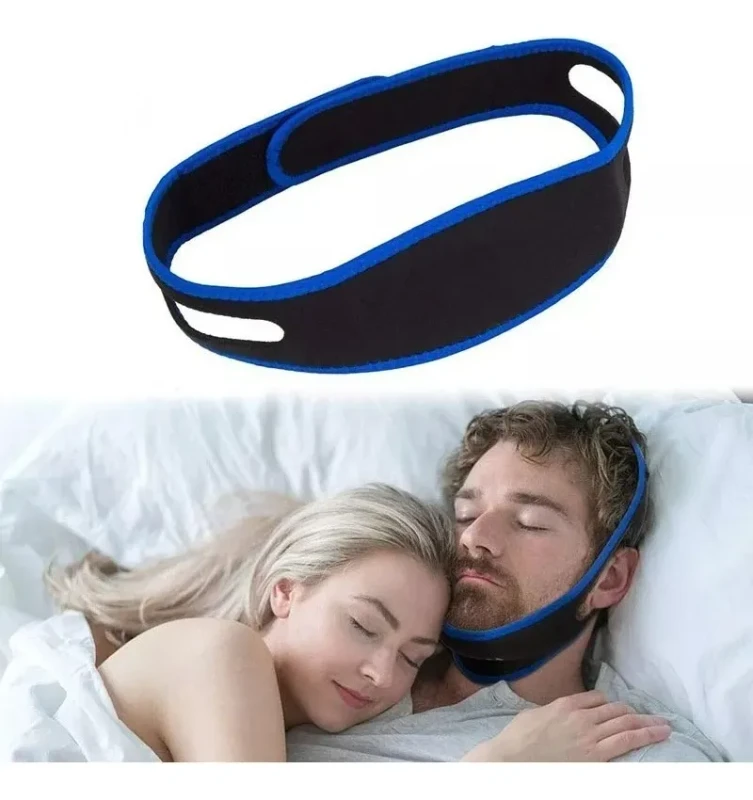 Faixa Anti Ronco Neoprene Ajustável Queixeira Apneia Dormir Boca Fechada Respire Melhor Pronta Entre