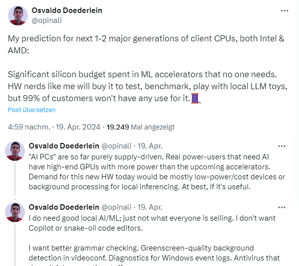 Google Developer about "Need for AI-Hardware"