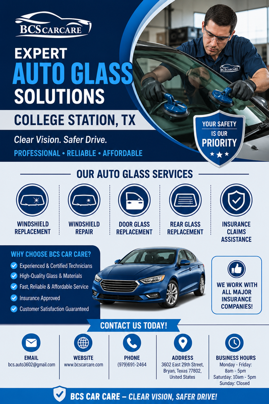 Auto Glass College Station TX – Expert Windshield Replacement