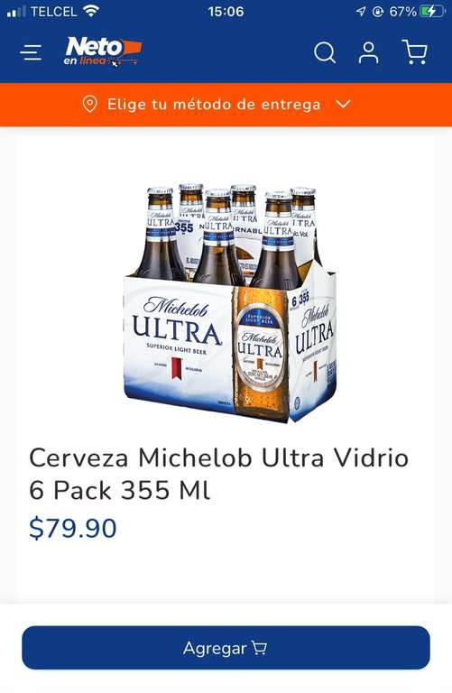 Tiendas Neto: Michelob ultra bara para este calor 
