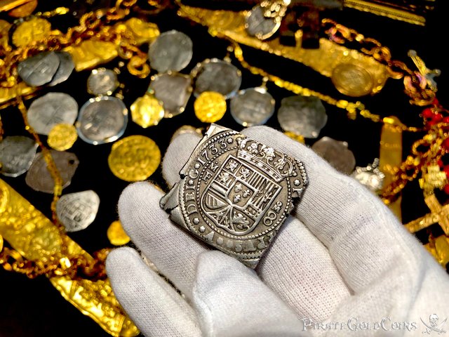 MEXICO 1733 KLIPPE 8 REALES PCGS PIRATE SILVER COINS SHIPWRECK