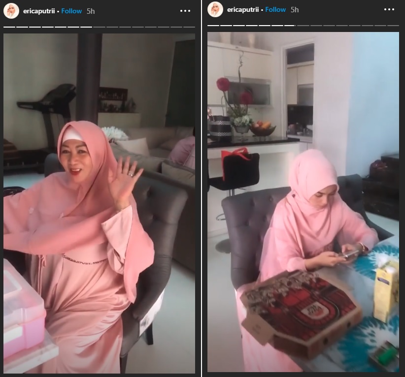 Keluarga Citra Kirana sebelum menggelar pengajian