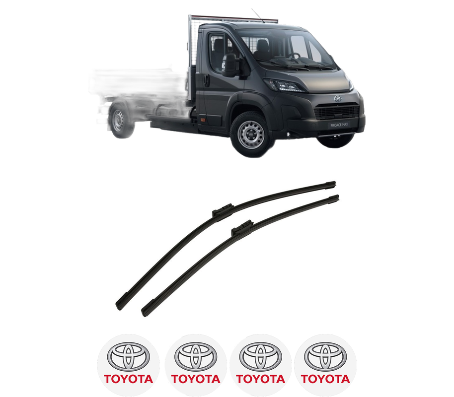 Set stergatoare auto TOYOTA PROACE MAX Platform/Chassis (MFY_) din 2024, pentru parbriz auto, 2 bucati, Bosch Aerotwin, din cauciuc siliconat rezistent, 4 Stickere Auto TOYOTA