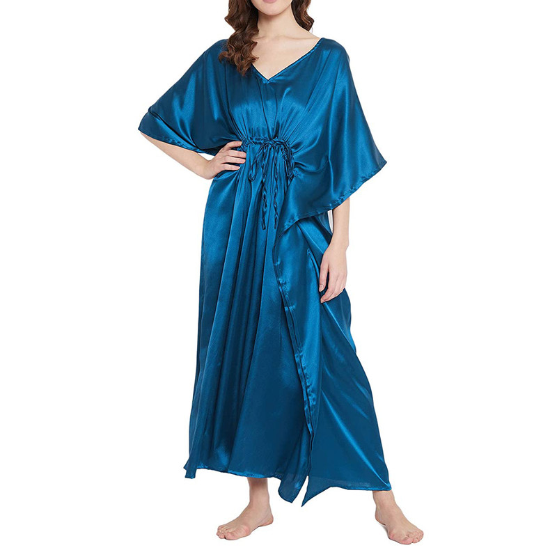 Women Satin Silk Nightdress Lingerie Sleepwear Nightgown Maxi Robe Loungewear - Picture 14 of 125