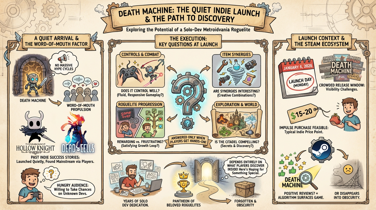 Death Machine Launches January 6 and It Looks Like the Metroidvania Roguelite Nobody Expected 1 Gaming controller with dramatic red lighting representing roguelite gaming