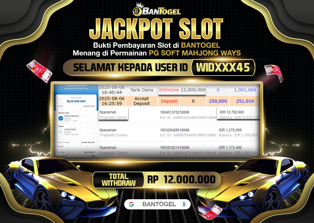 BUKTI JACKPOT LUNAS BANTOGEL