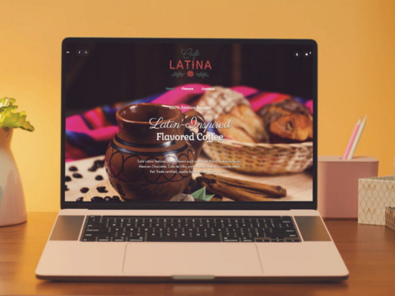 Cafe Latina Website Homepage