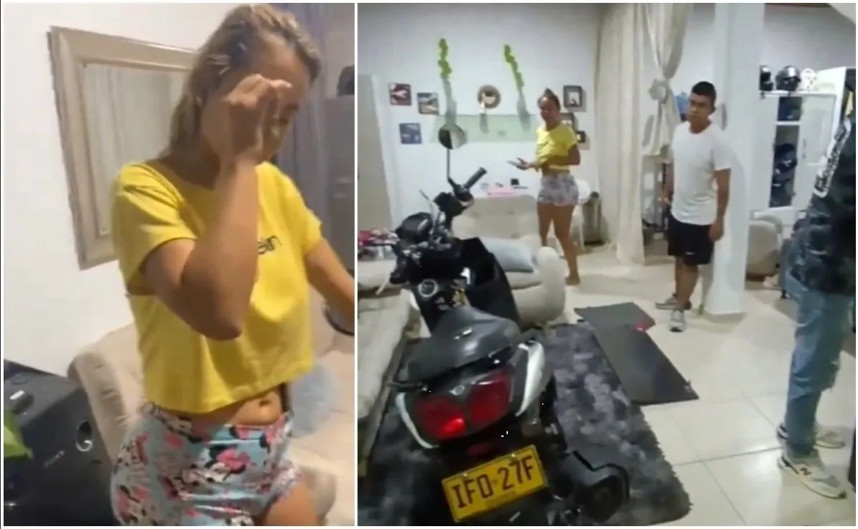 Policía descubre a su esposa siendo infiel con su compañero (Video)