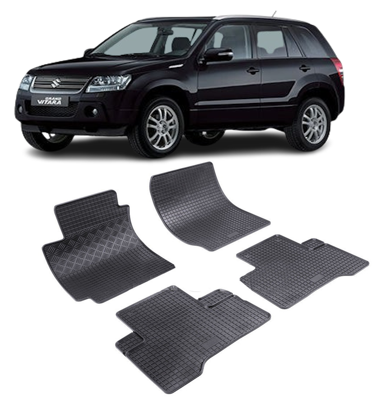 Set 4 covorase Suzuki Grand Vitara 2005-2015, din cauciuc 100%, compatibile cu autoturismul SUZUKI Grand