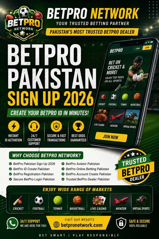 BetPro Pakistan Sign Up 2026 | Trusted BetPro Dealer Pakistan | BetPro ID Create Pakistan