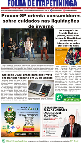 Folha de Itapetininga 18/08/2026 (Terça-feira)