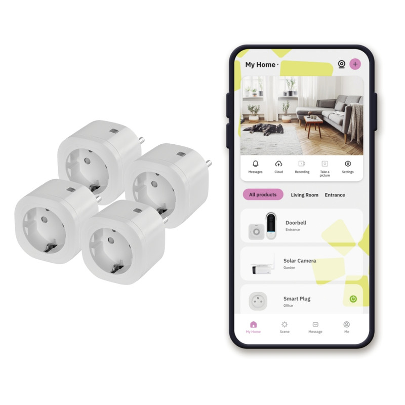 Image of OMAJIN by Netatmo set 4 Prese Intelligenti con timer, monitoraggio consumo, controllo remoto, spegnimento ritardato, risparmio energetico, Wi-Fi/Bluetooth, 16A/3680W, OSP-SK-01-EC