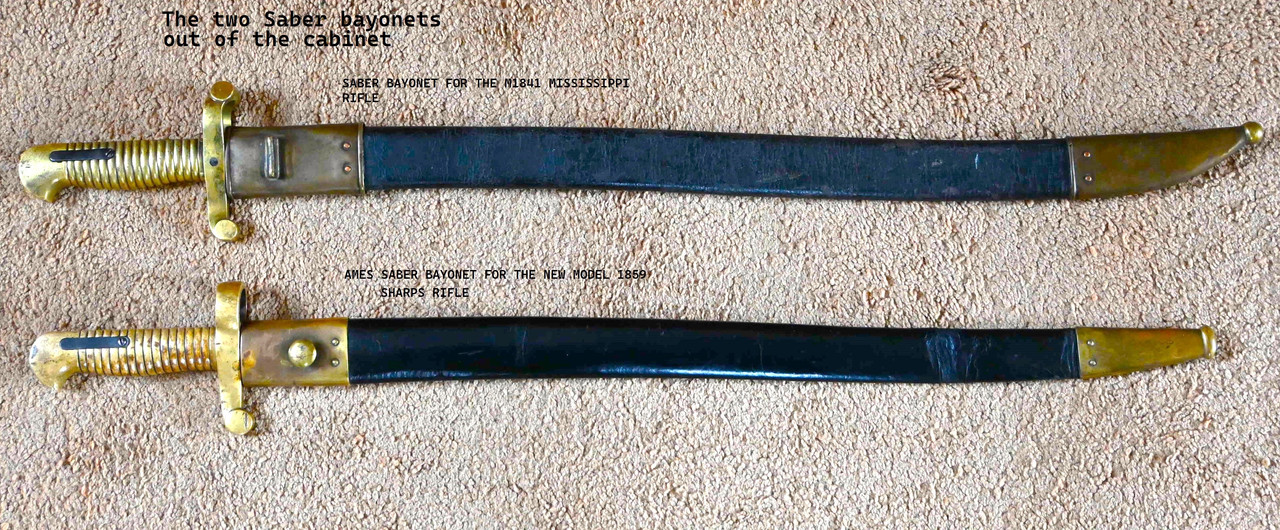 My two saber bayonets (Labeled)