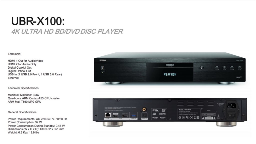 GIEC G5300 DVD 4K HD Blu-ray Player Dolby Vision Atmos 4K HDR Blu-ray DVD Player 3D HD Hard Disk Player Dual HDMI Dual USB