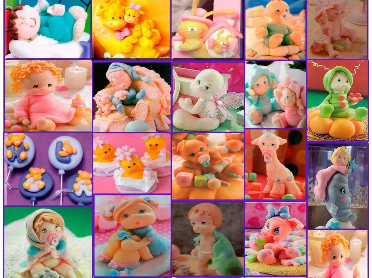 figuras de baby shower nacimientos bebes con pasta fria recurdos Curso porcelanicron modelado pasta fria manualidad
