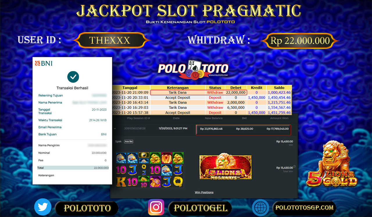 BUKTI PEMBAYARAN JACKPOT DIPOLOTOTO DIBAYAR LUNAS!!!