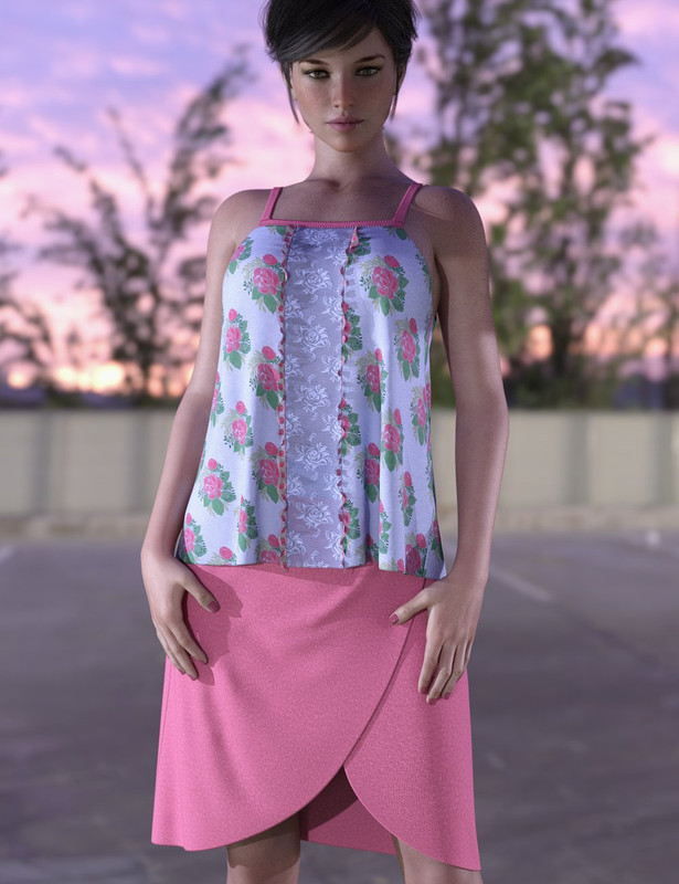 dForce Wrap Skirt Outfit for Genesis 8 Female(s)