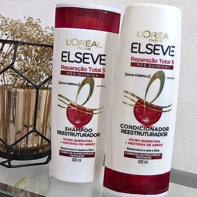 Kit L’Oréal Paris Shampoo 400ml + Condicionador 400ml Elseve Reparação Total 5.