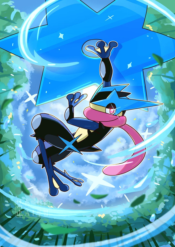 greninja-and-mega-greninja-pokemon-drawn