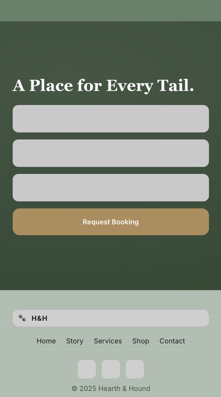 Hearth & Hound mobile view