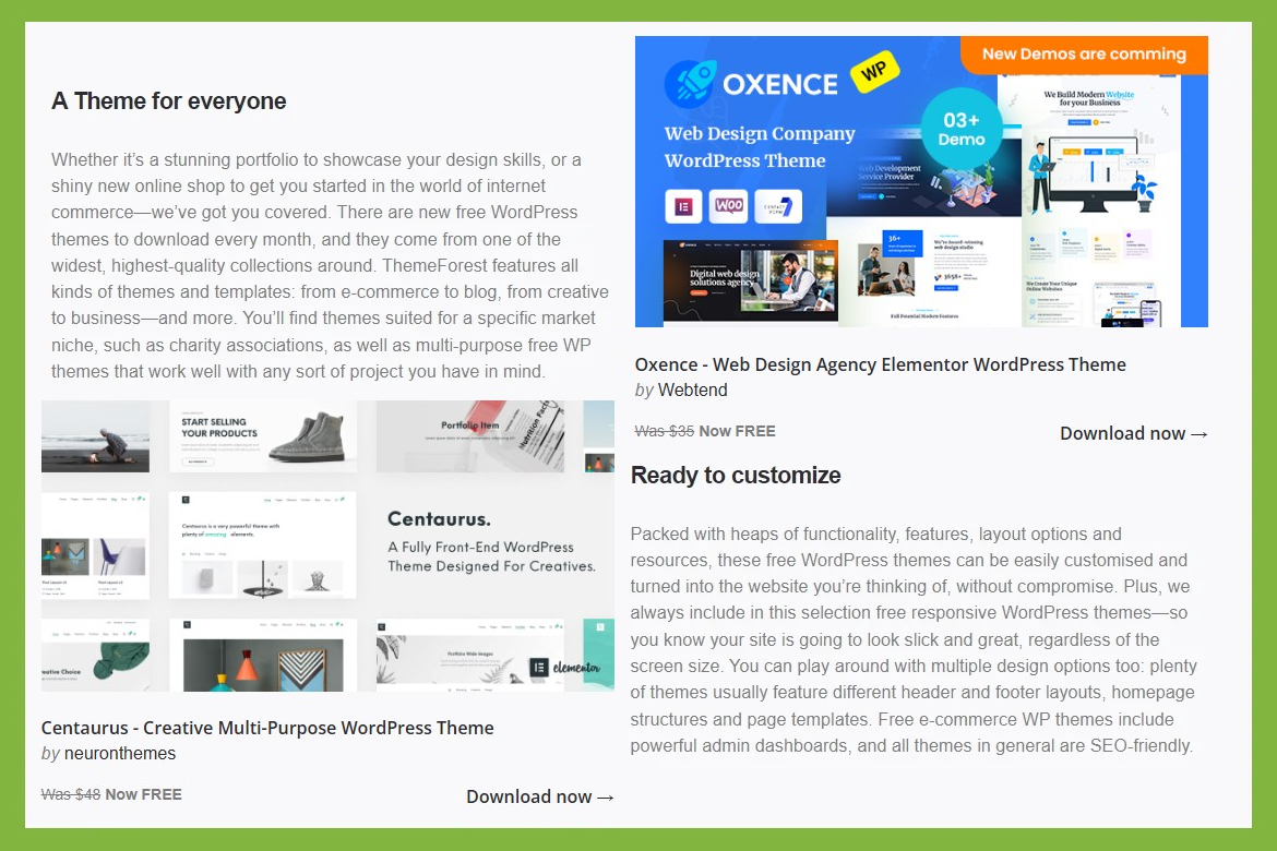 2025 Themeforest 《1月份》2款免費 Wordpress 佈景主題 Oxence & Centaurus 2025 Themeforest 《1月份》2款免費 Wordpress 佈景主題 Oxence & Centaurus