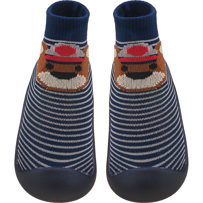 Meia com sola infantil antiderrapante urso