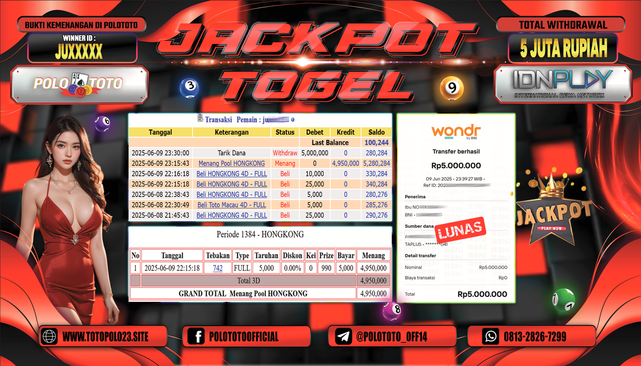 POLOTOTO JACKPOT TOGEL HONGKONG LOTTO Rp.5.000.000,-