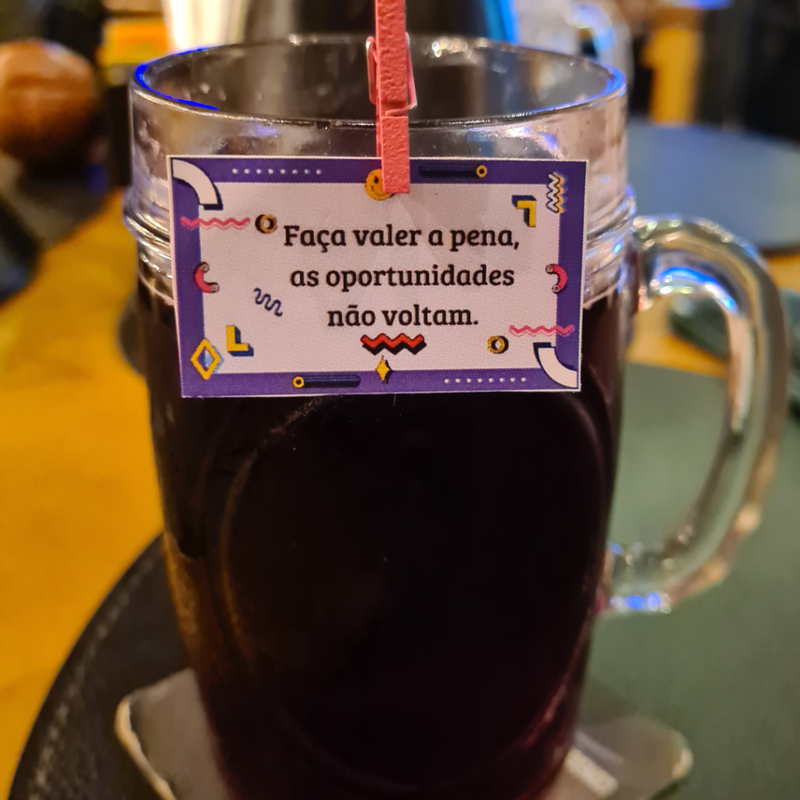 Tag para drink exemplo