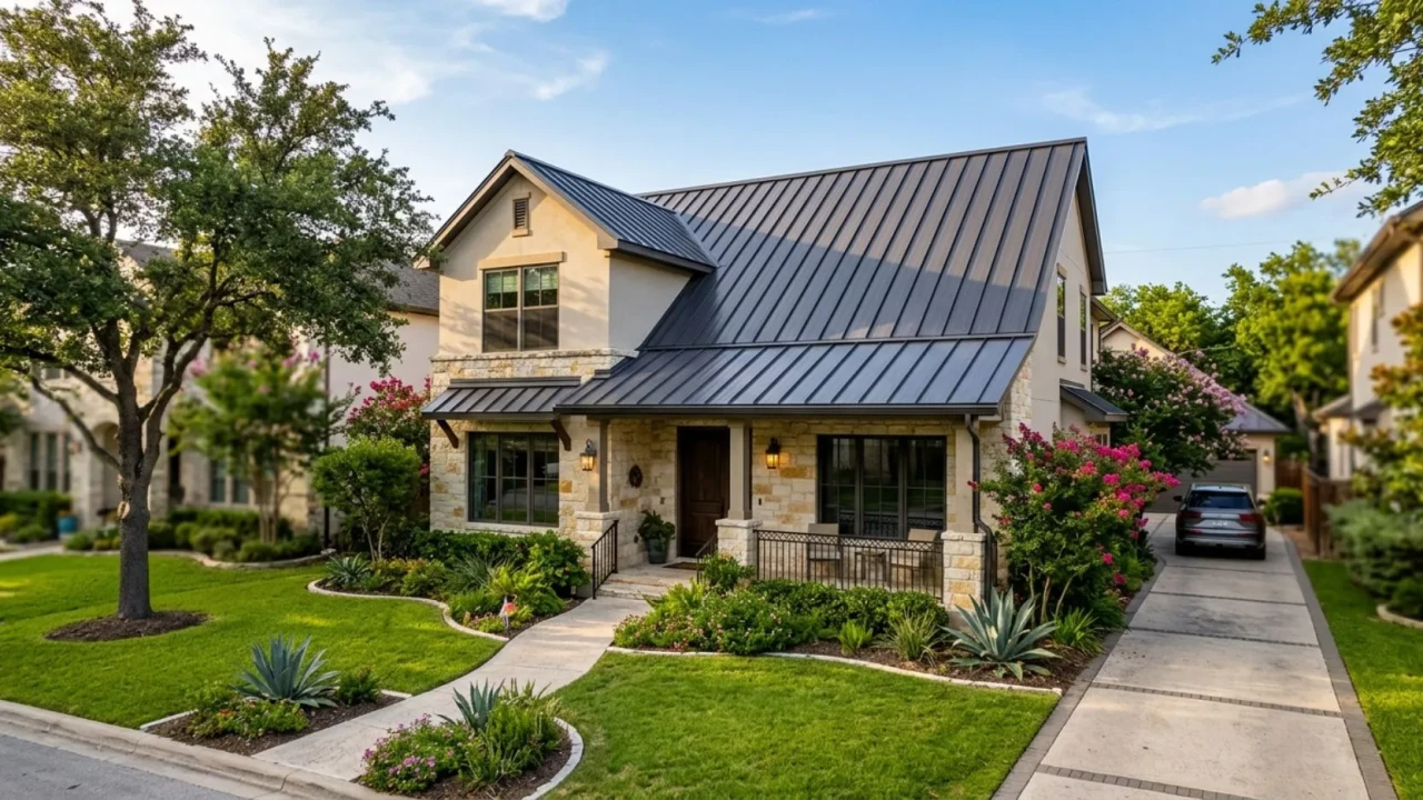 Standing seam metal roof adding curb appeal and resale value in San Antonio neighborhood