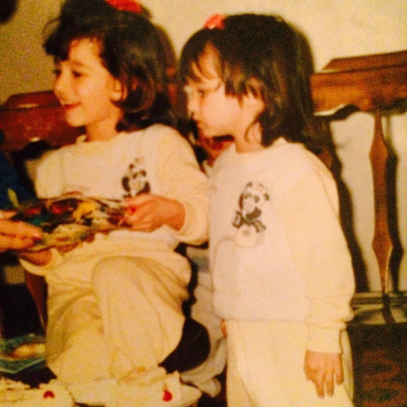 Yalda Hakim with her sister on the right in their childhood