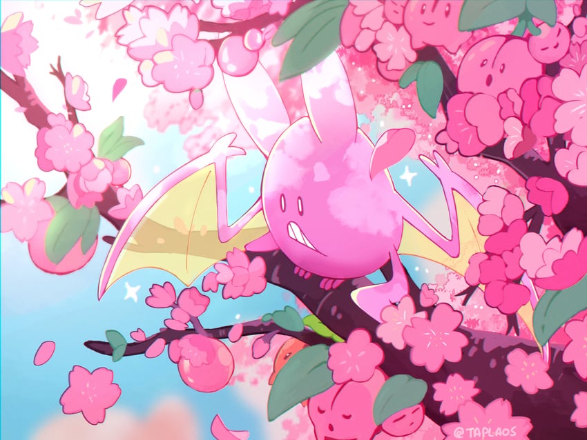 crobat-and-cherubi-pokemon-drawn-by-tapl