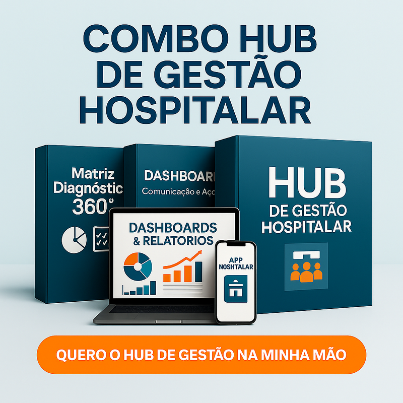 Mockup do Hub de Gestão Hospitalar sendo exibido em um computador