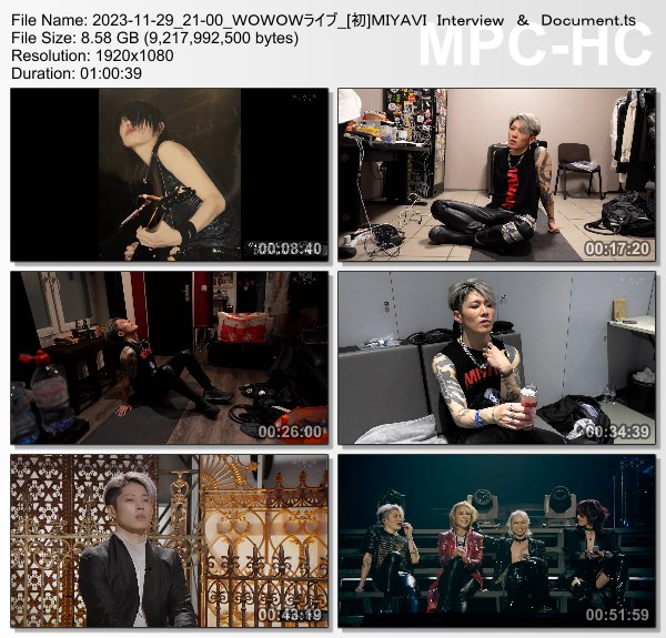 [TV-Variety] MIYAVI Interview & Document (WOWOW Live 2023.11.29)