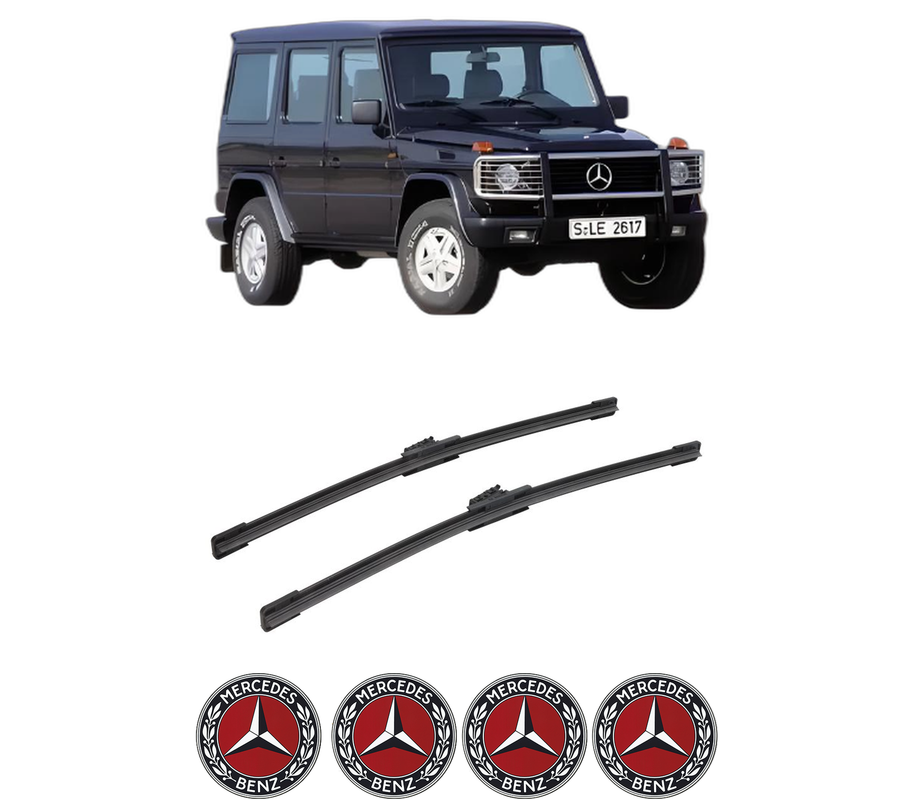 Set stergatoare auto MERCEDES-BENZ G-CLASS (W463) din 2015-2022, pentru parbriz auto, 2 bucati, Bosch Aerotwin, din cauciuc siliconat rezistent, 4 Stickere Auto MERCEDES-BENZ