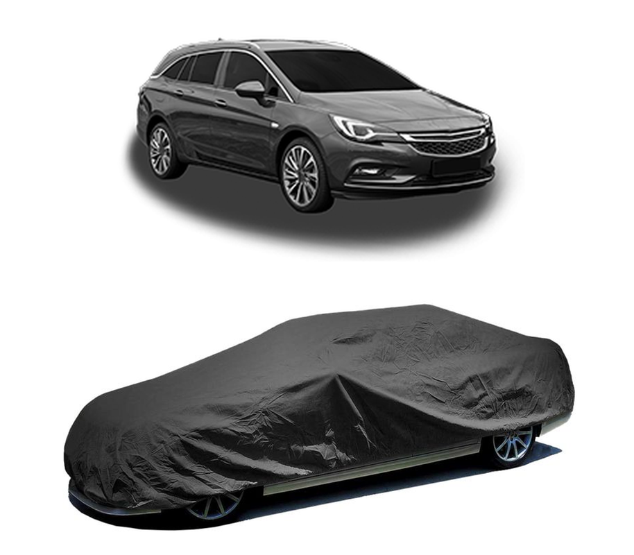 Husa tip prelata auto pentru OPEL ASTRA K Estate Van 2018,culoare negru, material textil impermeabil, rezistanta la intemperii praf UV, CARPASSION Husa Protectie