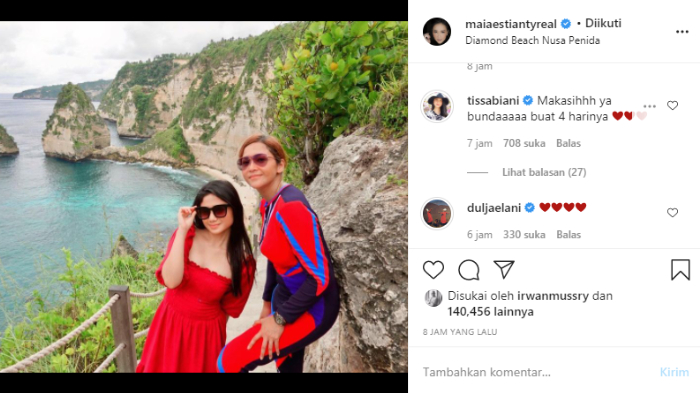 Komentar Tissa Biani dan Dul Jaelani di postingan Maia Estianty