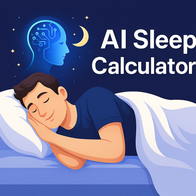 AI Sleep Calculator interface showing sleep cycle analysis