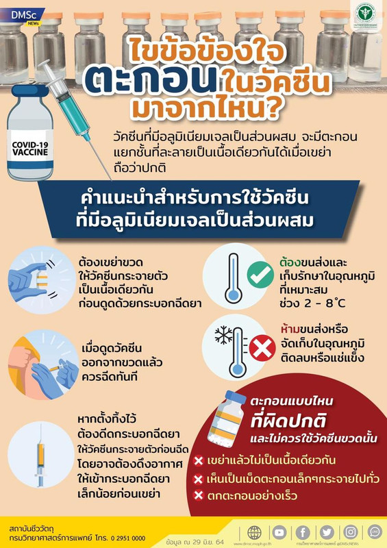 ไขข้อข้องใจ..ตะกอนในวัคซีน มาจากไหน?