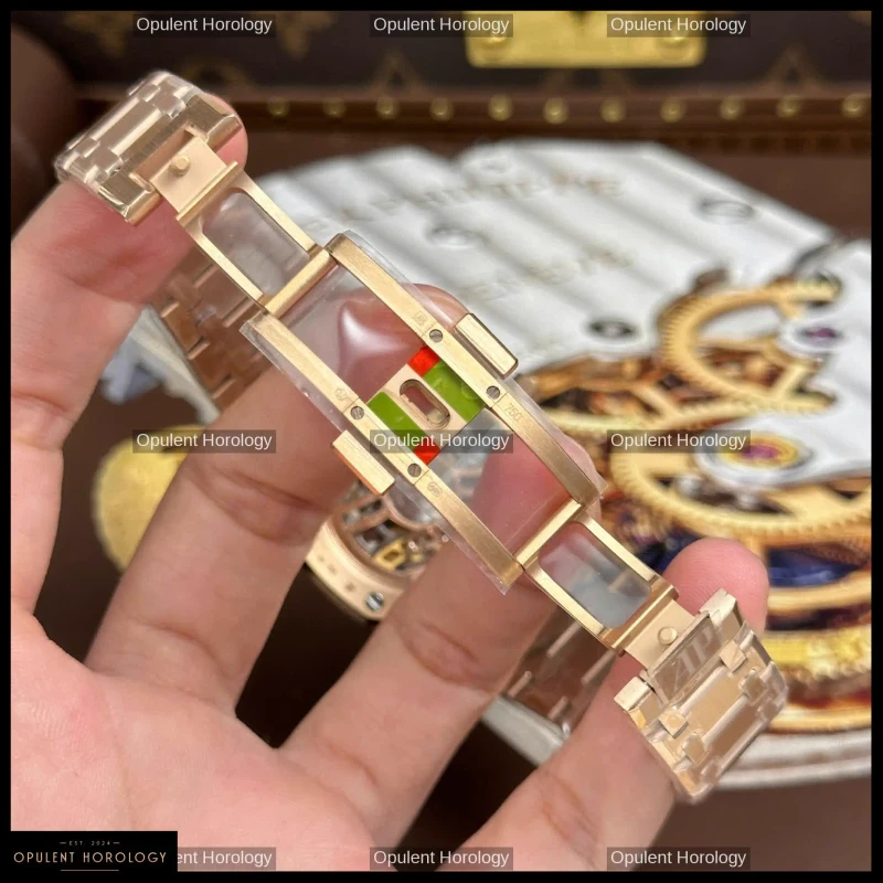 Audemars Piguet Royal Oak Jumbo Extra-Thin Openworked 16204 Rose Gold Skeleton Dial 39mm