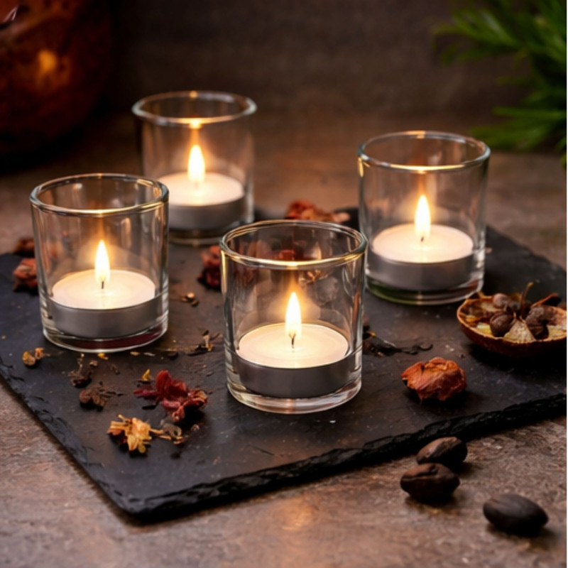 Clear glass votive candle holder pack of 6 dauji enterprises (4)