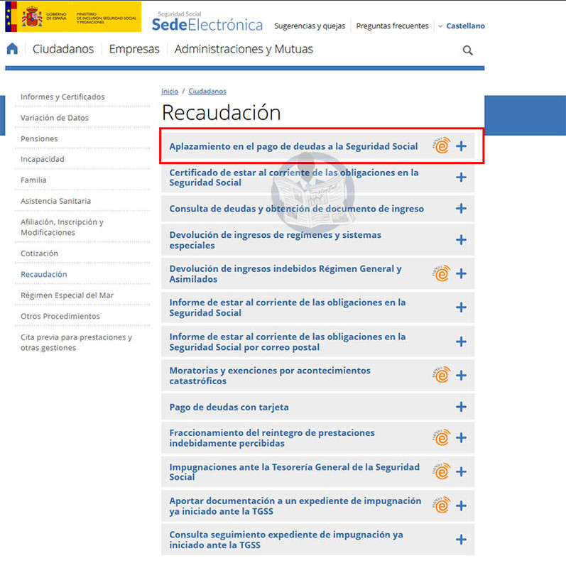 Solicitud online de aplazamiento de deudas con la Seguridad Social