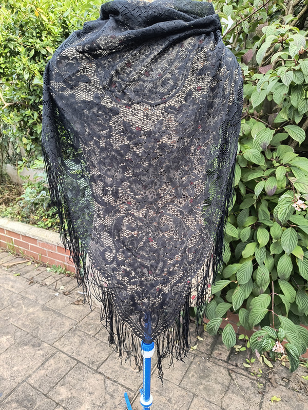 Black lace shawl