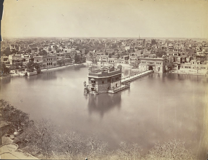 Golden Temple Darbar Sahib with sacred pool, Amritsar (ca. 1880) Golden Temple Darbar Sahib with sacred pool, ca 1880