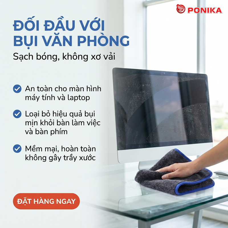 Đối đầu với bụi văn phòng - An toàn cho màn hình máy tính laptop