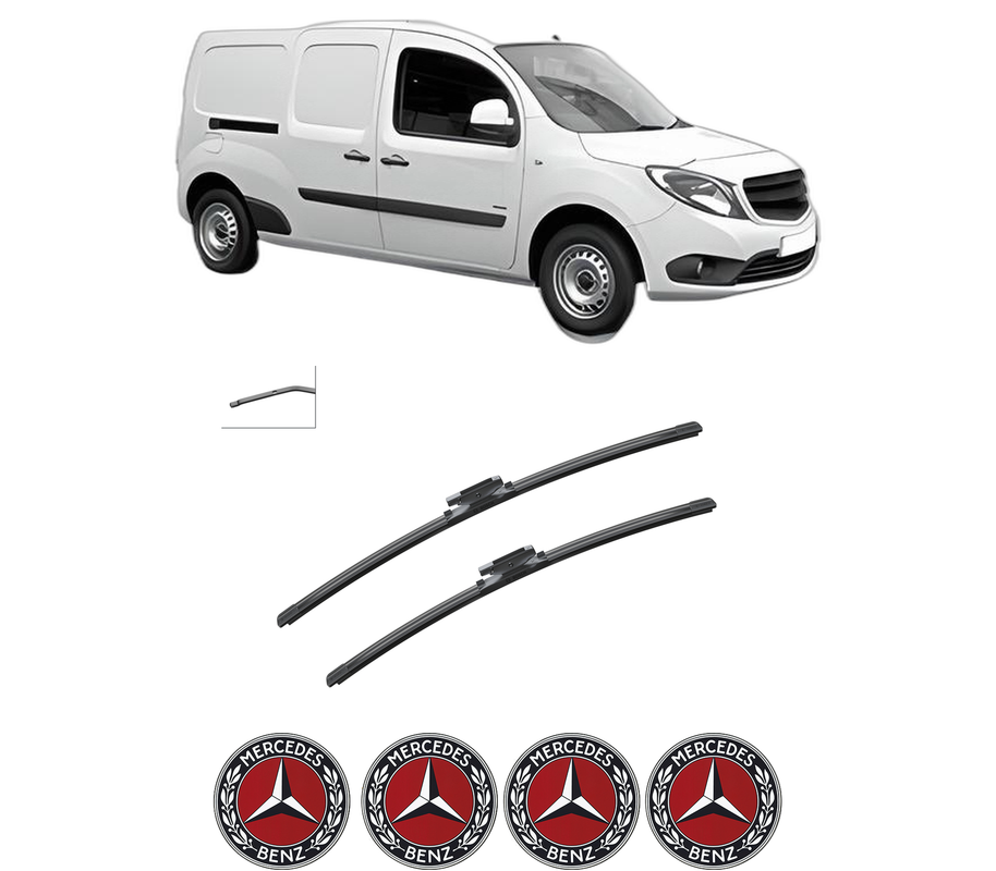 Set stergatoare auto MERCEDES-BENZ CITAN Box Body/MPV (W415) din 2012-2021, pentru parbriz auto, 2 bucati, Bosch Aerotwin, din cauciuc siliconat rezistent, 4 Stickere Auto MERCEDES-BENZ