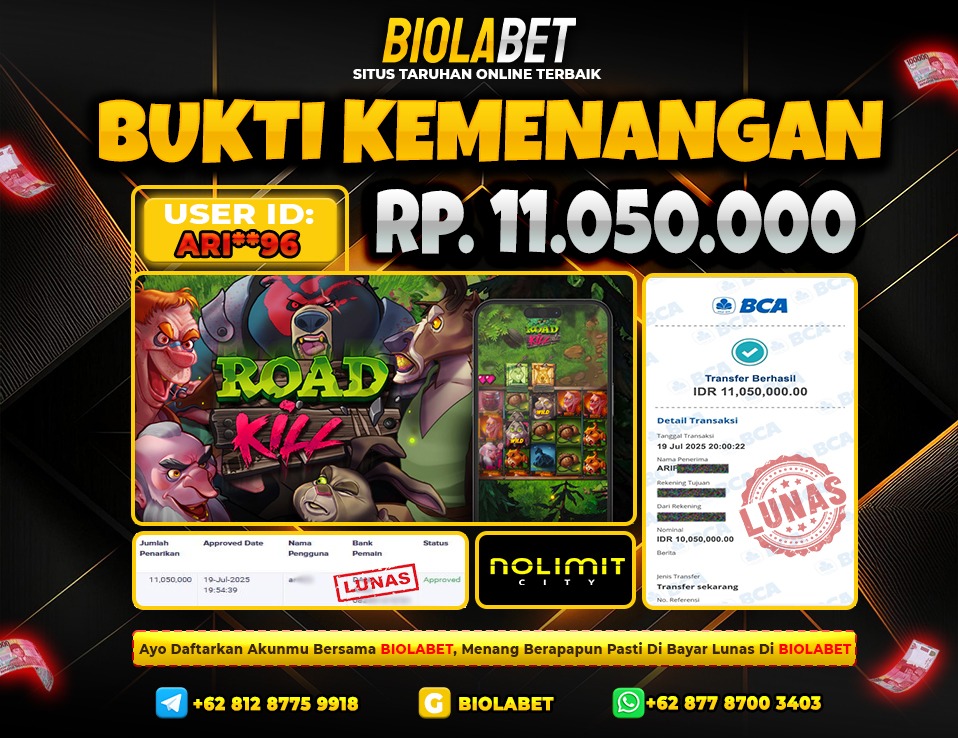 BIOLABET JACKPOT NO LIMIT CITY Rp.11.050.000.,- LUNAS