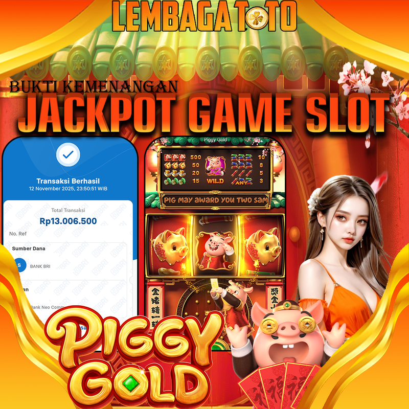 BUKTI JACKPOT 13 NOVEMBER LEMBAGATOTO PIGGY GOLD Rp.13.006.500,- LUNAS