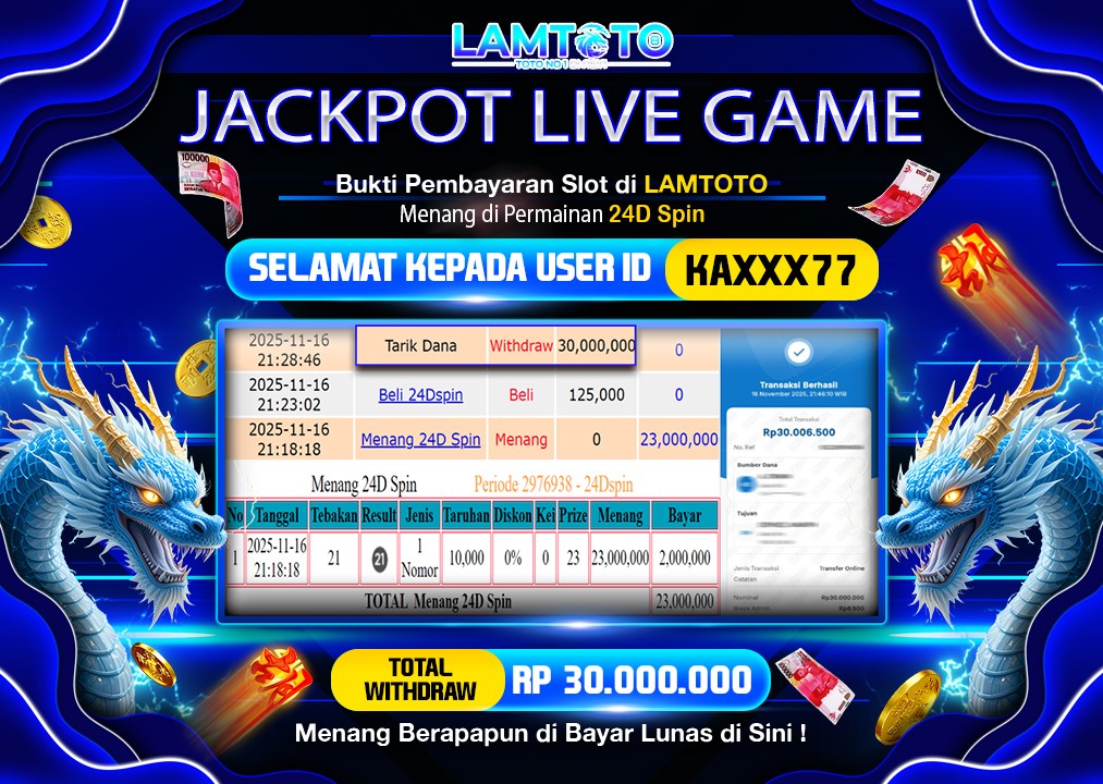 BUKTI JACKPOT LUNAS LAMTOTO